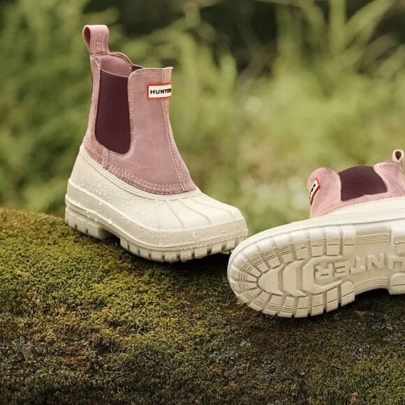 Hunter Sutton Waterproof Duck Boot- Whitby Sand/Rococo Blush - Picture 2 of 11